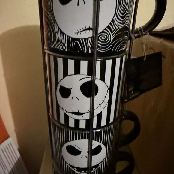 Nightmare Before Christmas Ceramic 10 Oz Jack Skellington Mugs Set Of 4 New - Picture 3 of 4